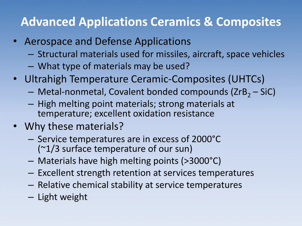 advanced applications ceramics composites