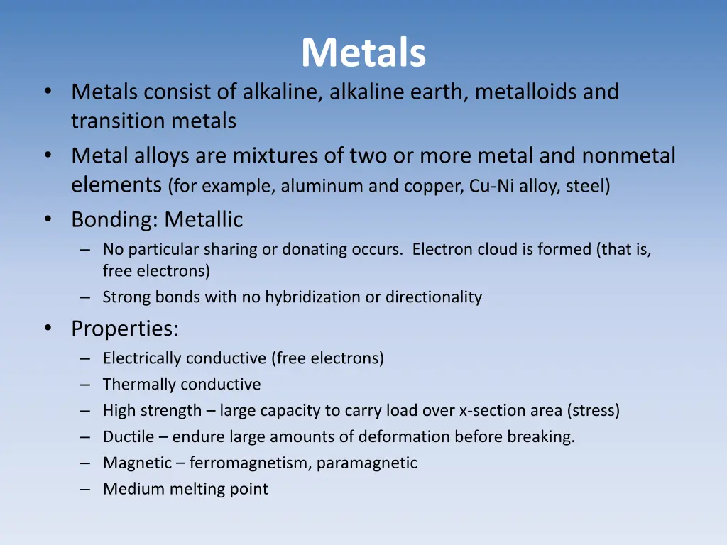 metals