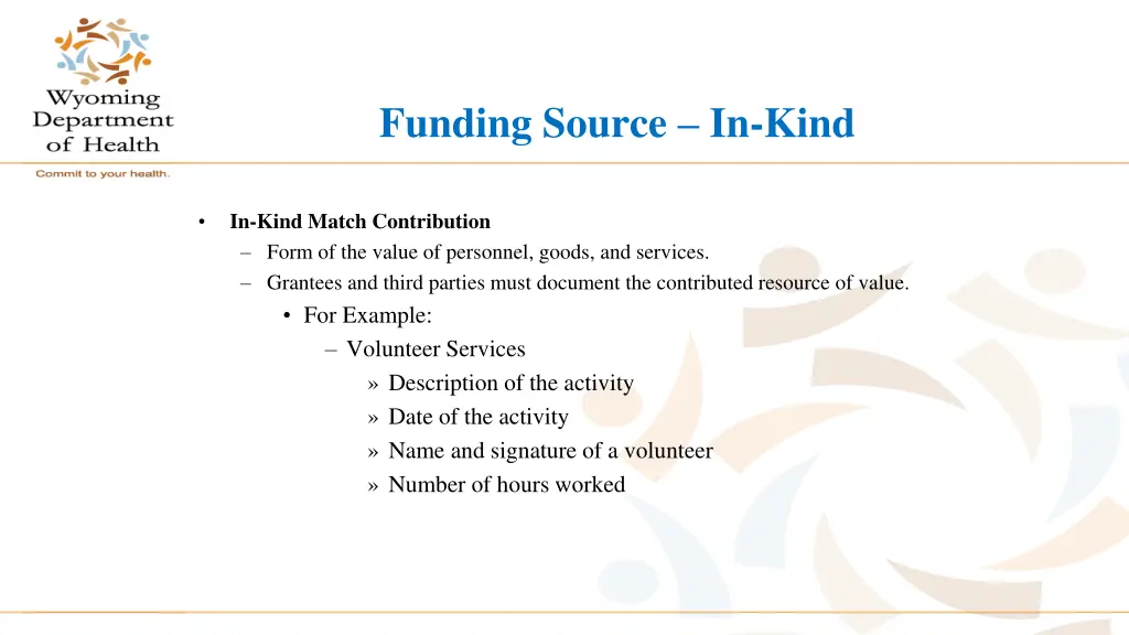 funding source in kind