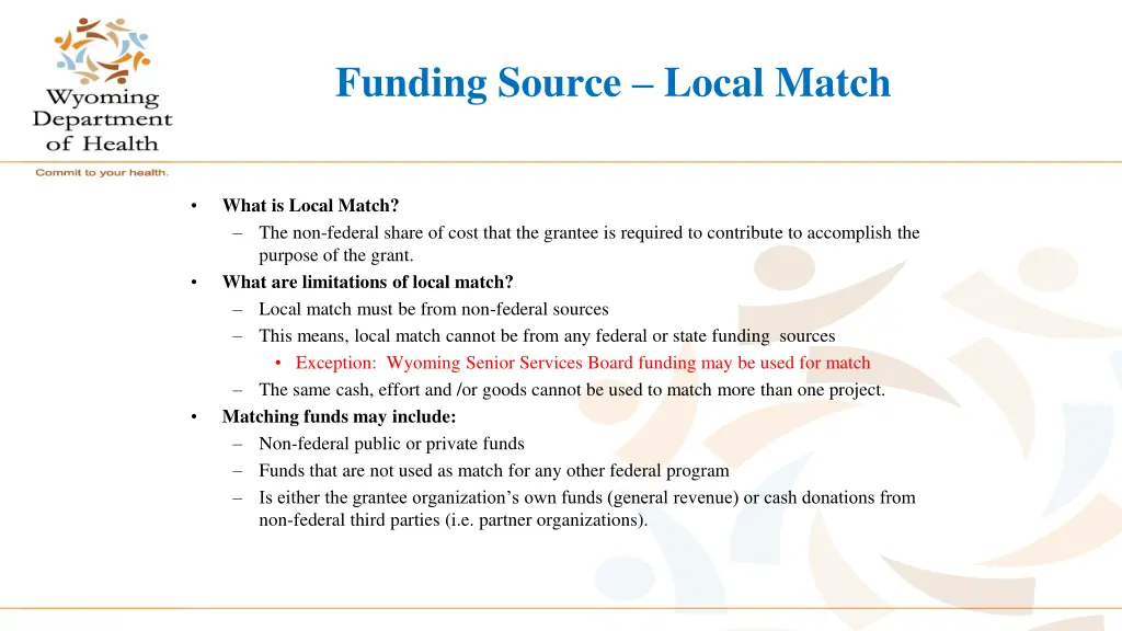 funding source local match