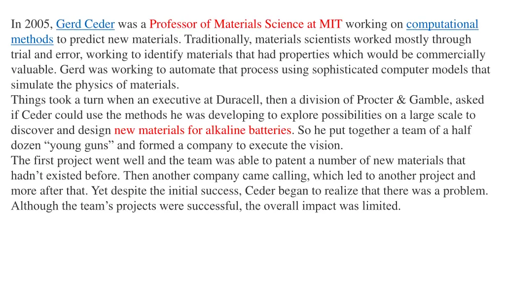 in 2005 gerd ceder was a professor of materials