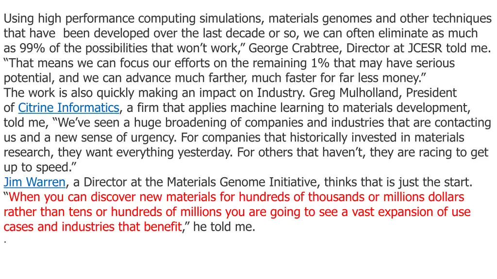 using high performance computing simulations