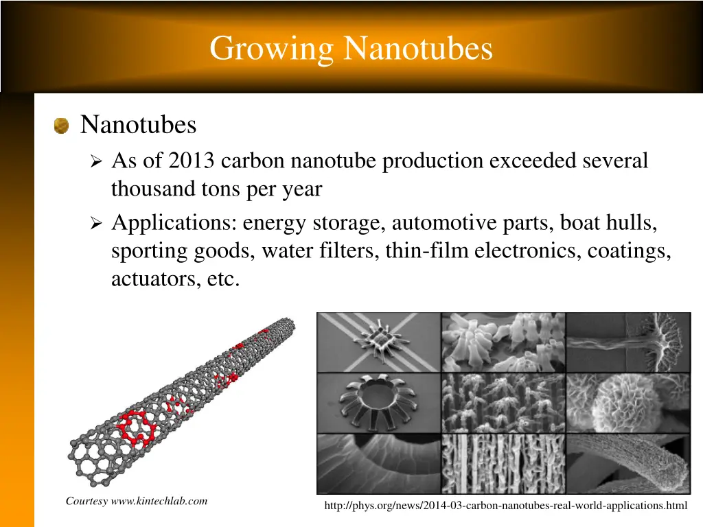 growing nanotubes