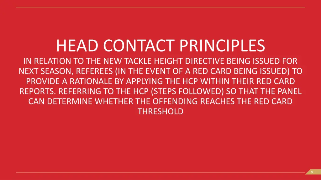 head contact principles in relation