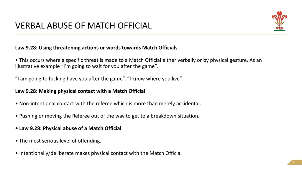 verbal abuse of match official