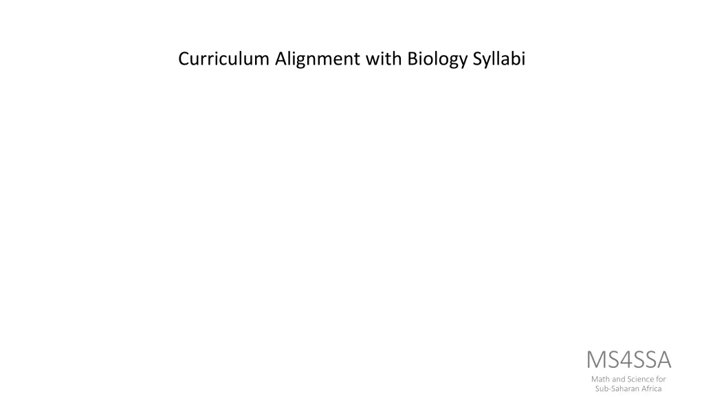 curriculum alignment with biology syllabi