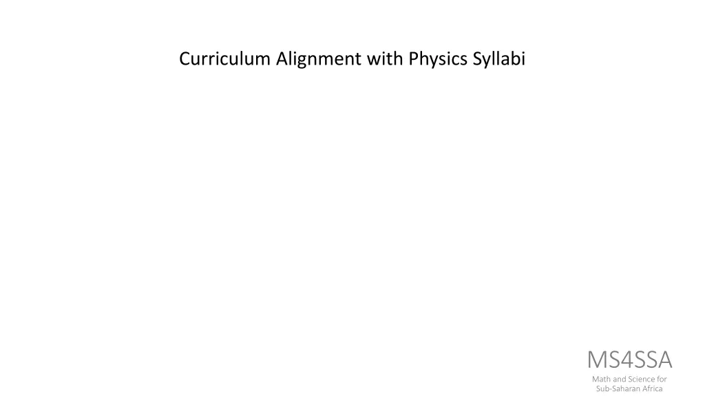 curriculum alignment with physics syllabi