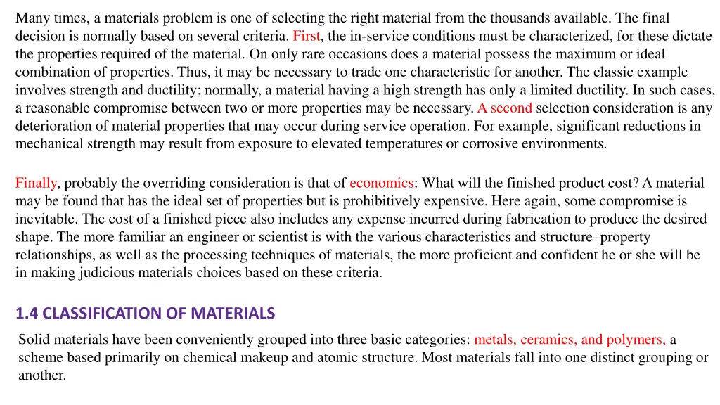 many times a materials problem