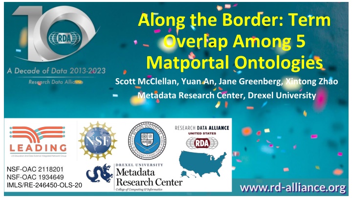 along the border term overlap among 5 matportal