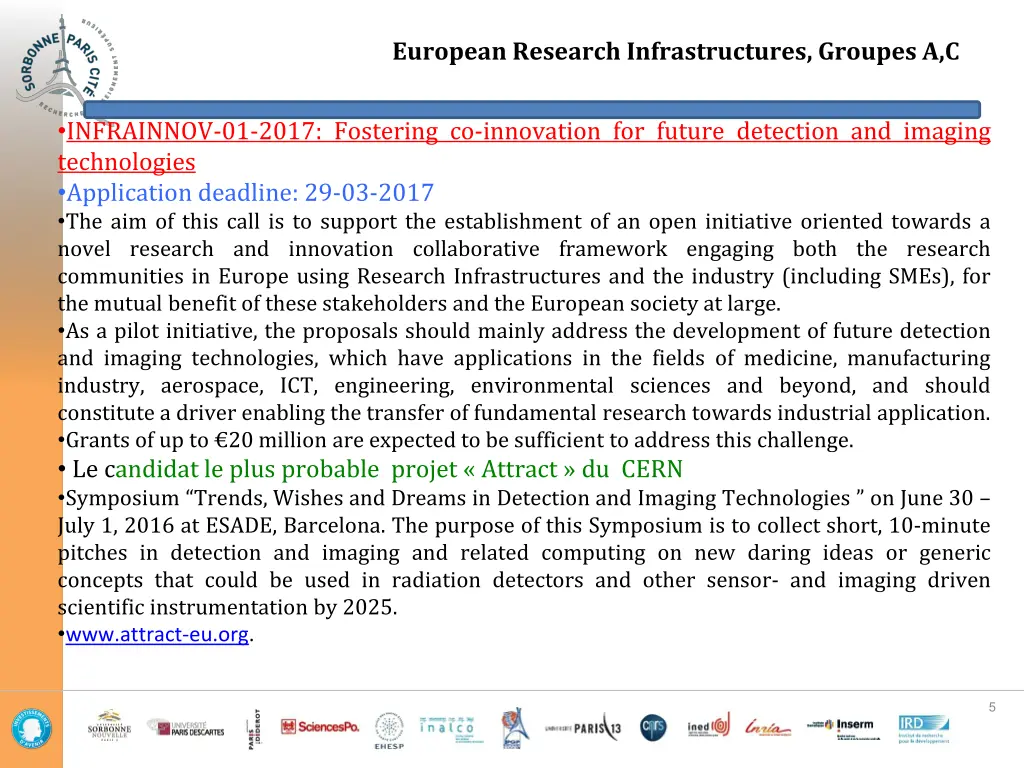 european research infrastructures groupes a c