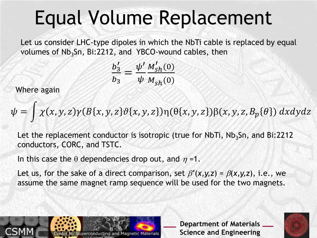 equal volume replacement