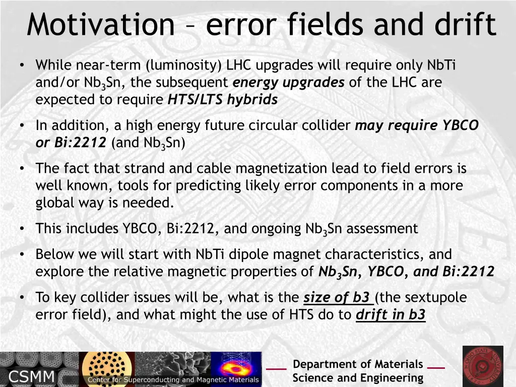 motivation error fields and drift