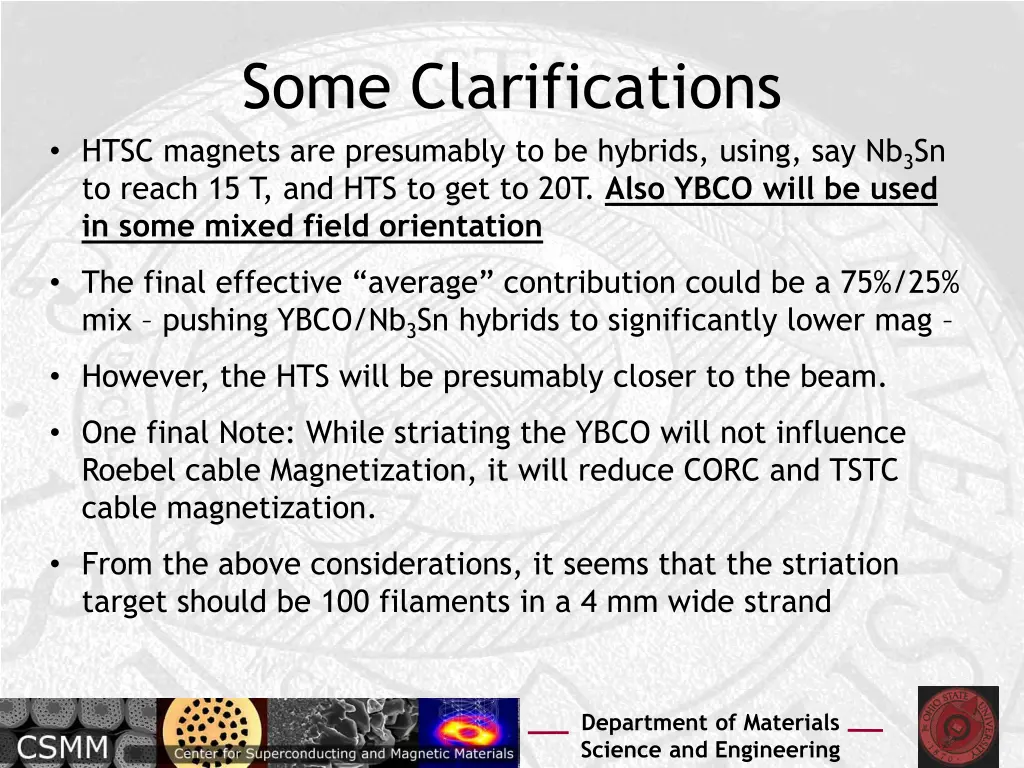 some clarifications htsc magnets are presumably