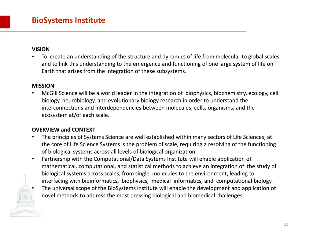 biosystems institute