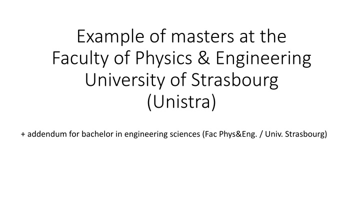 example of masters at the faculty of physics