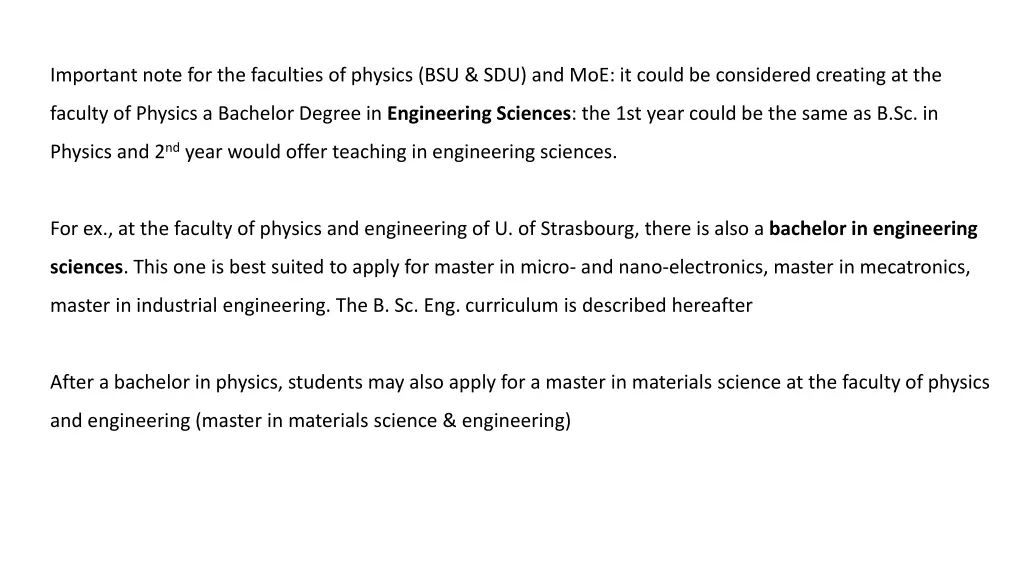 important note for the faculties of physics