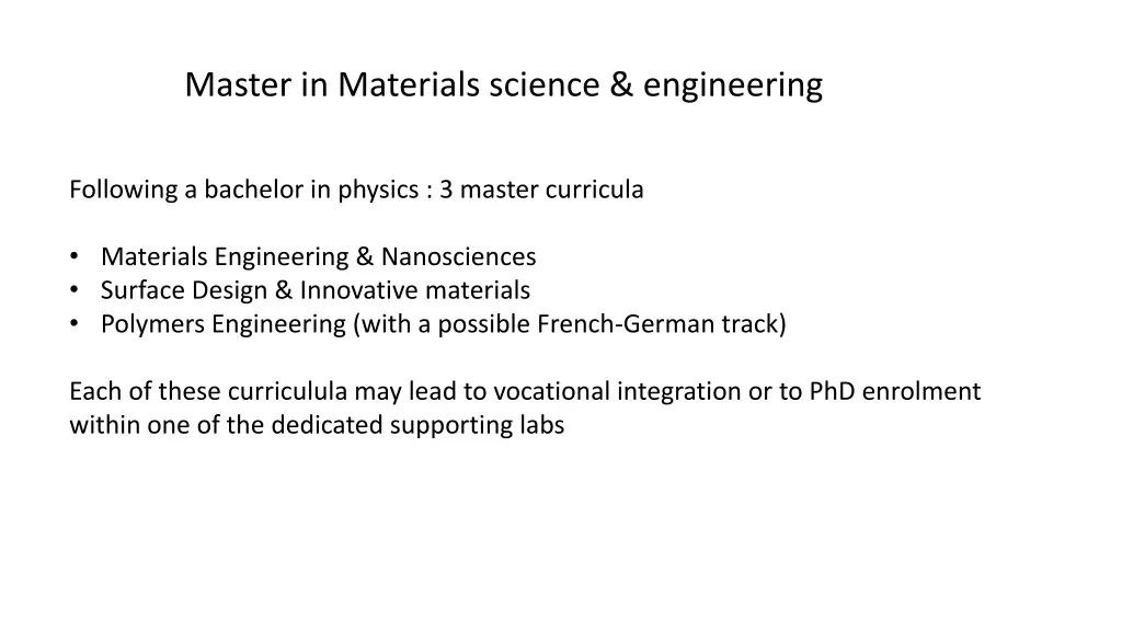 master in materials science engineering