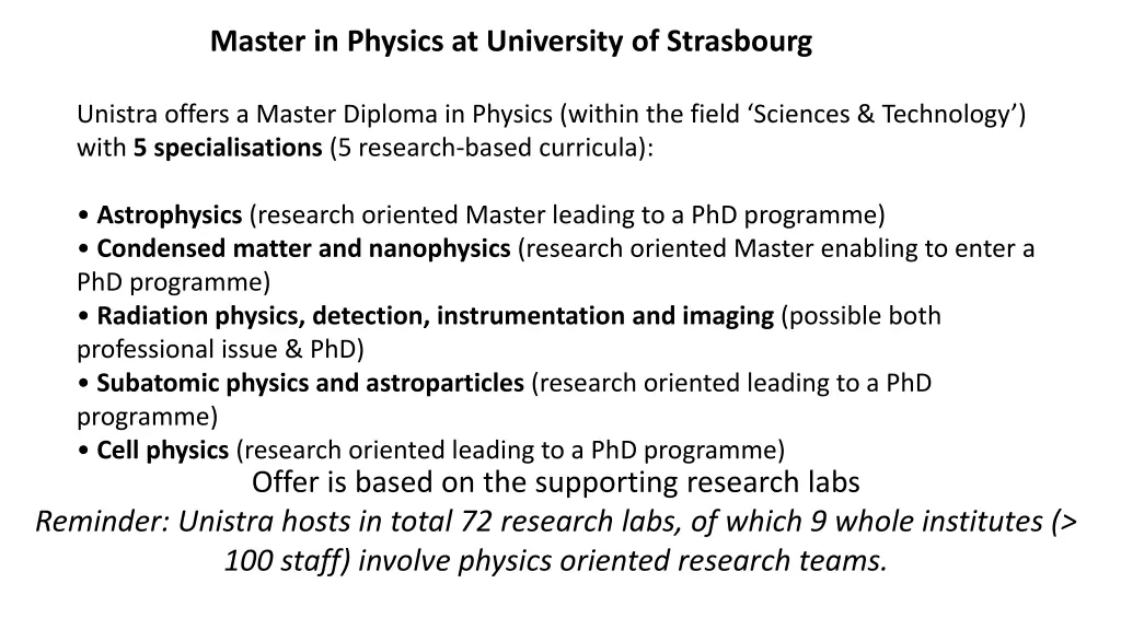 master in physics at university of strasbourg