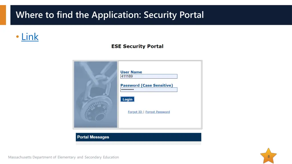 where to find the application security portal