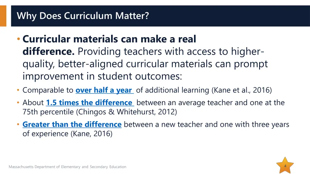 why does curriculum matter