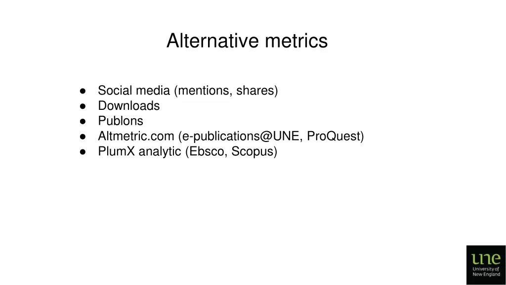 alternative metrics