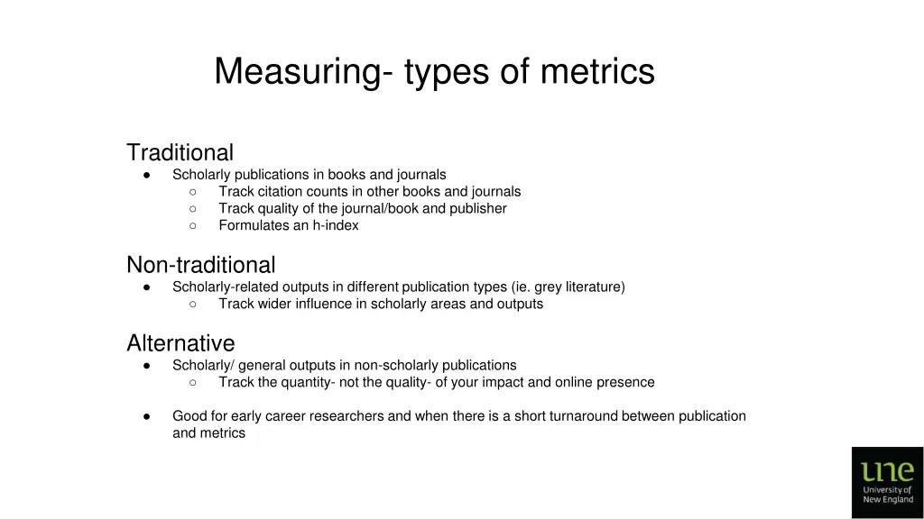 measuring types of metrics