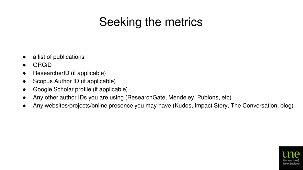 seeking the metrics