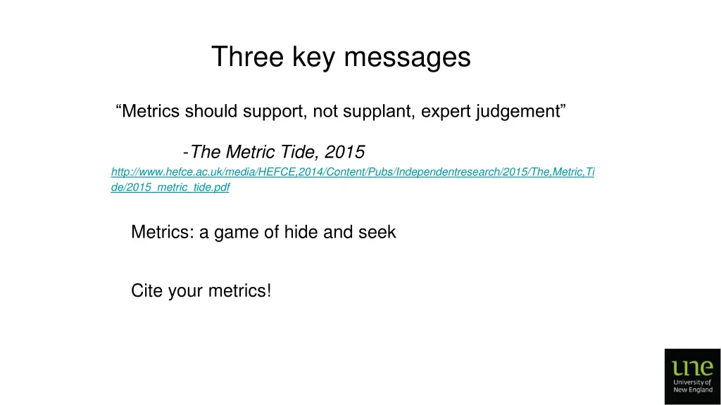 three key messages