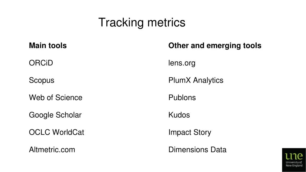 tracking metrics