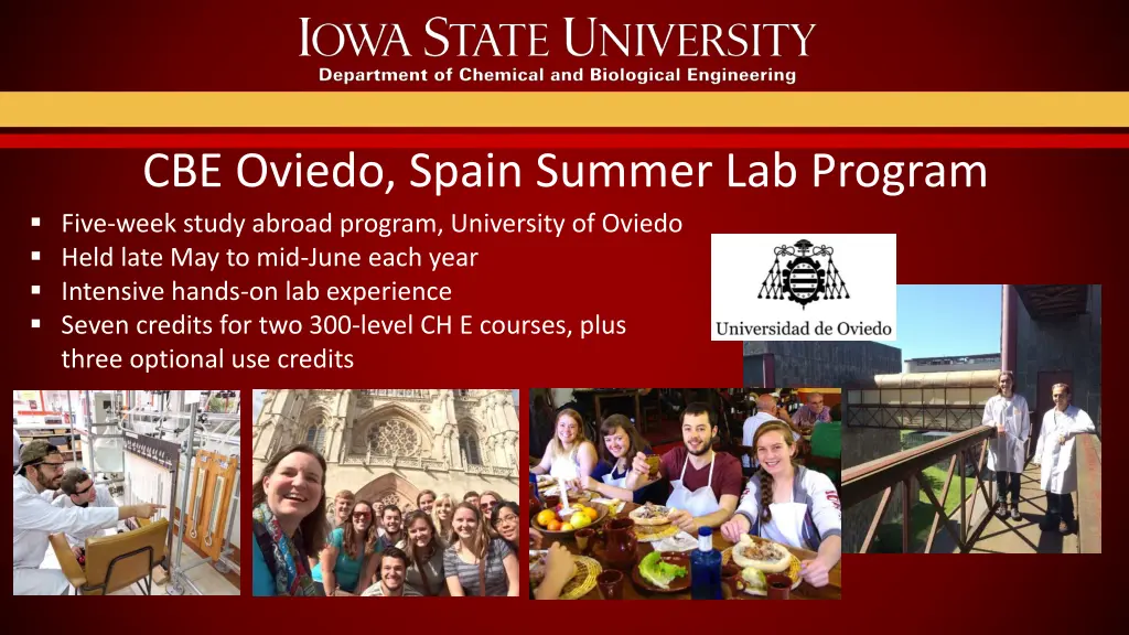 cbe oviedo spain summer lab program five week