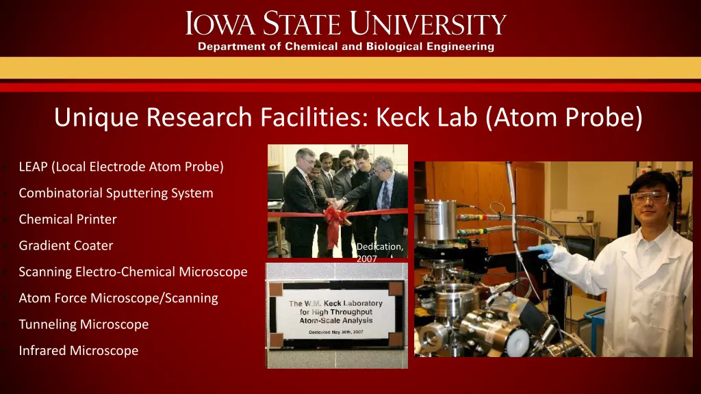 unique research facilities keck lab atom probe