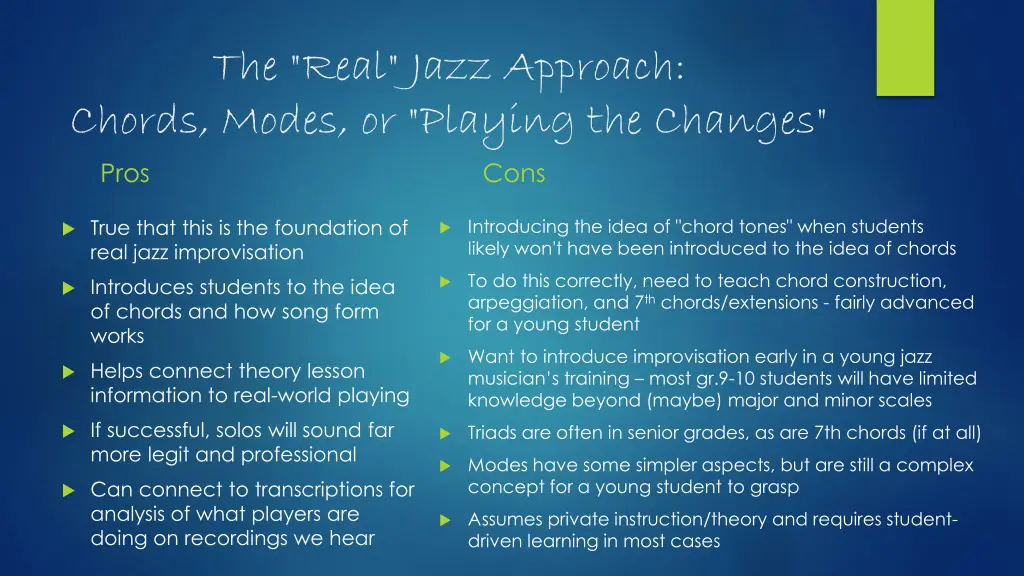 the real jazz approach chords modes or playing