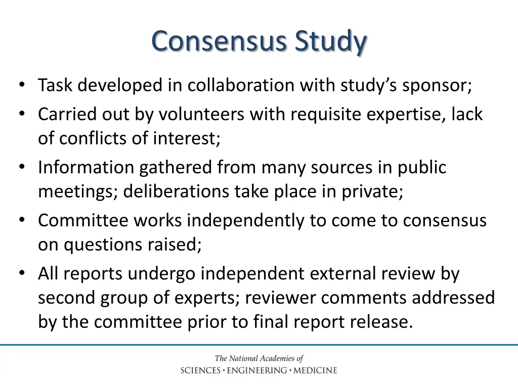 consensus study