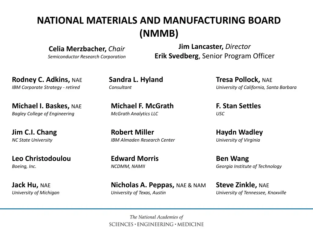 national materials and manufacturing board nmmb