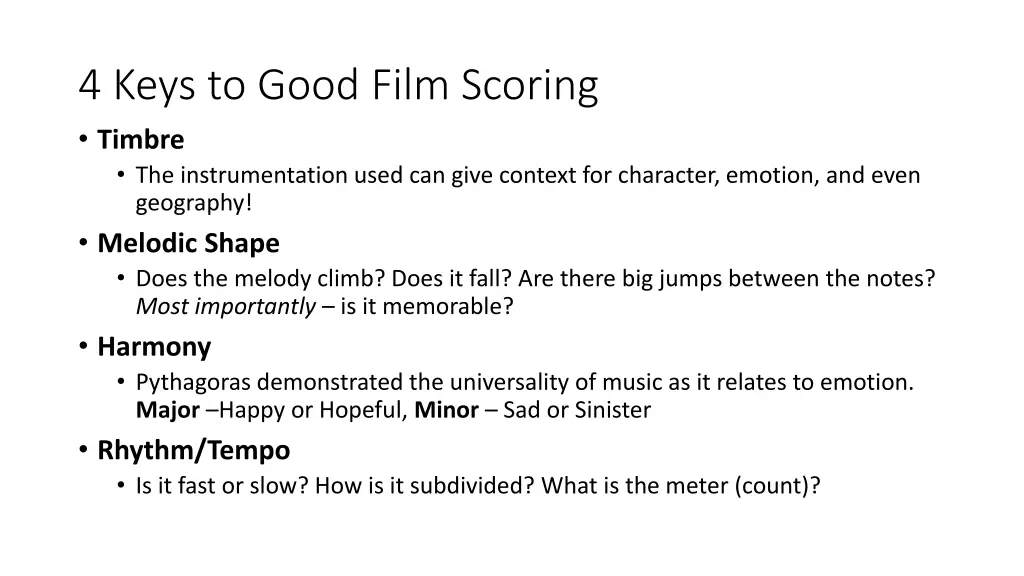 4 keys to good film scoring timbre