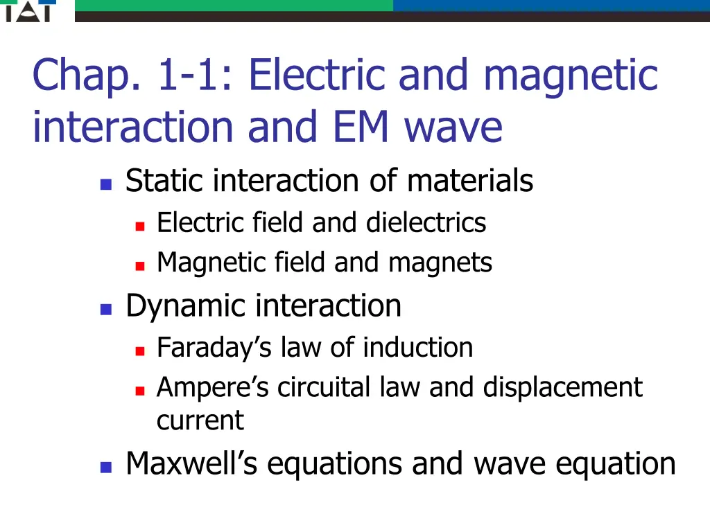 chap 1 1 electric and magnetic interaction