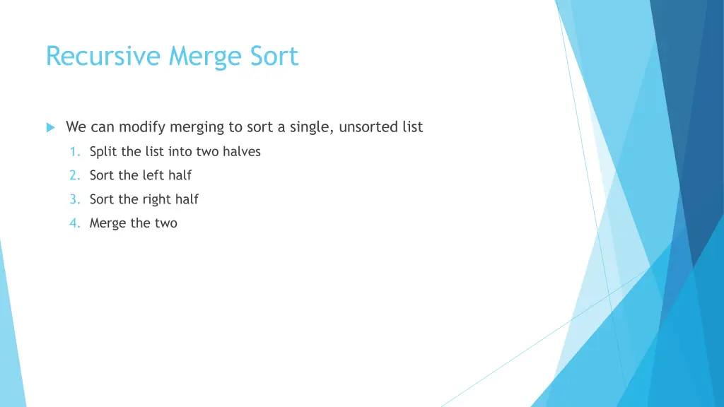 recursive merge sort