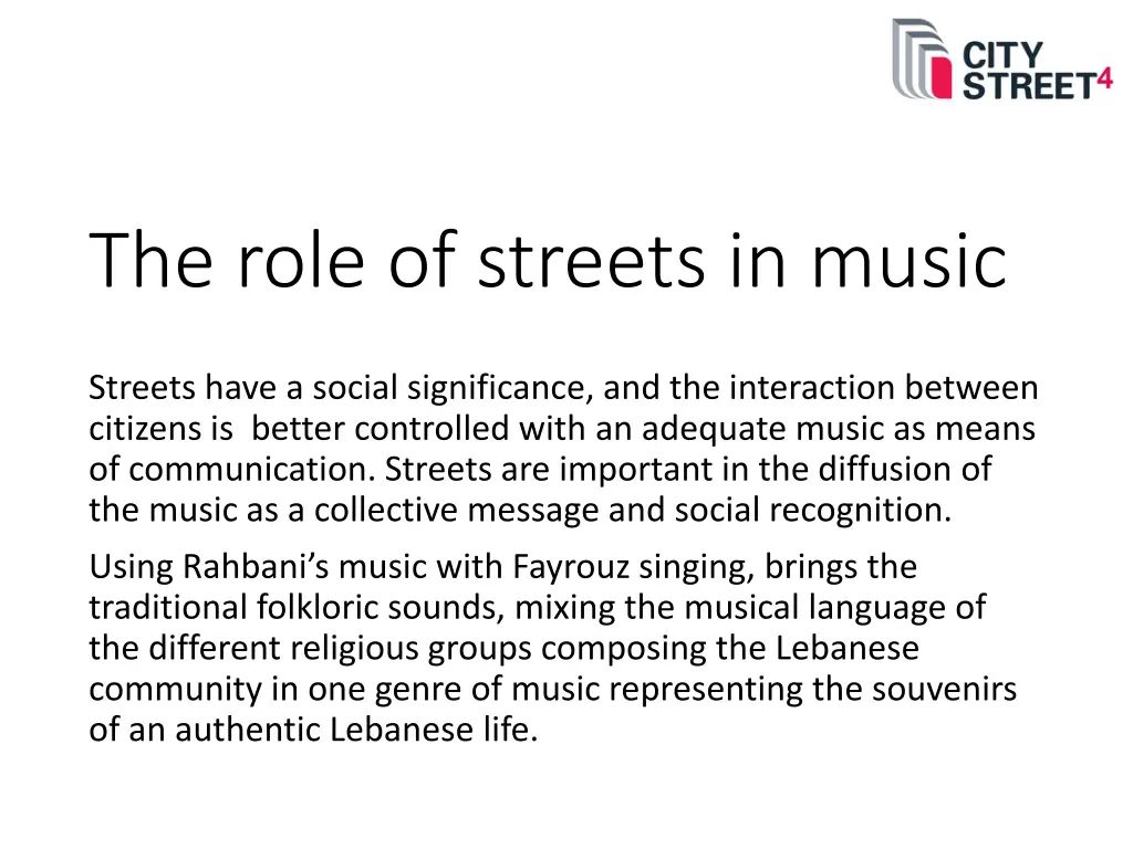 the role of streets in music