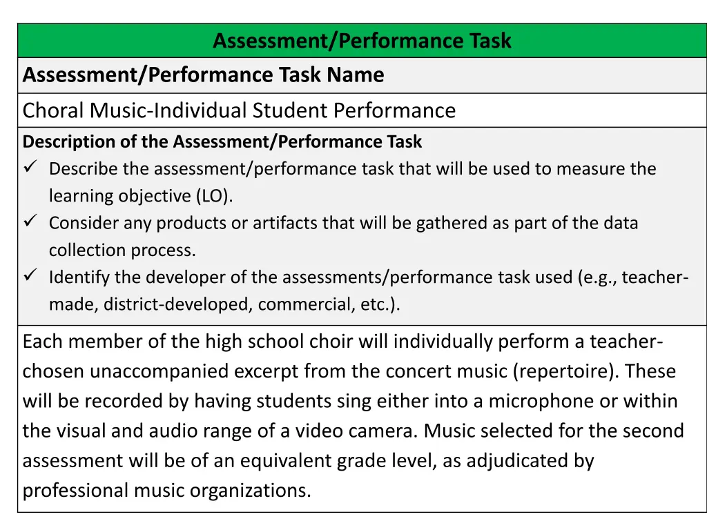 assessment performance task 1