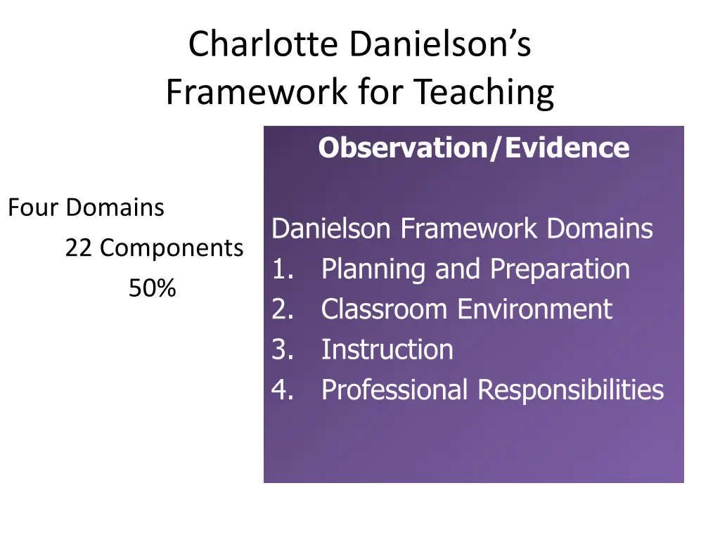 charlotte danielson s framework for teaching