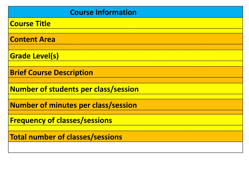 course information