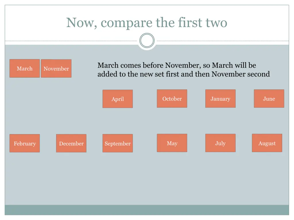 now compare the first two