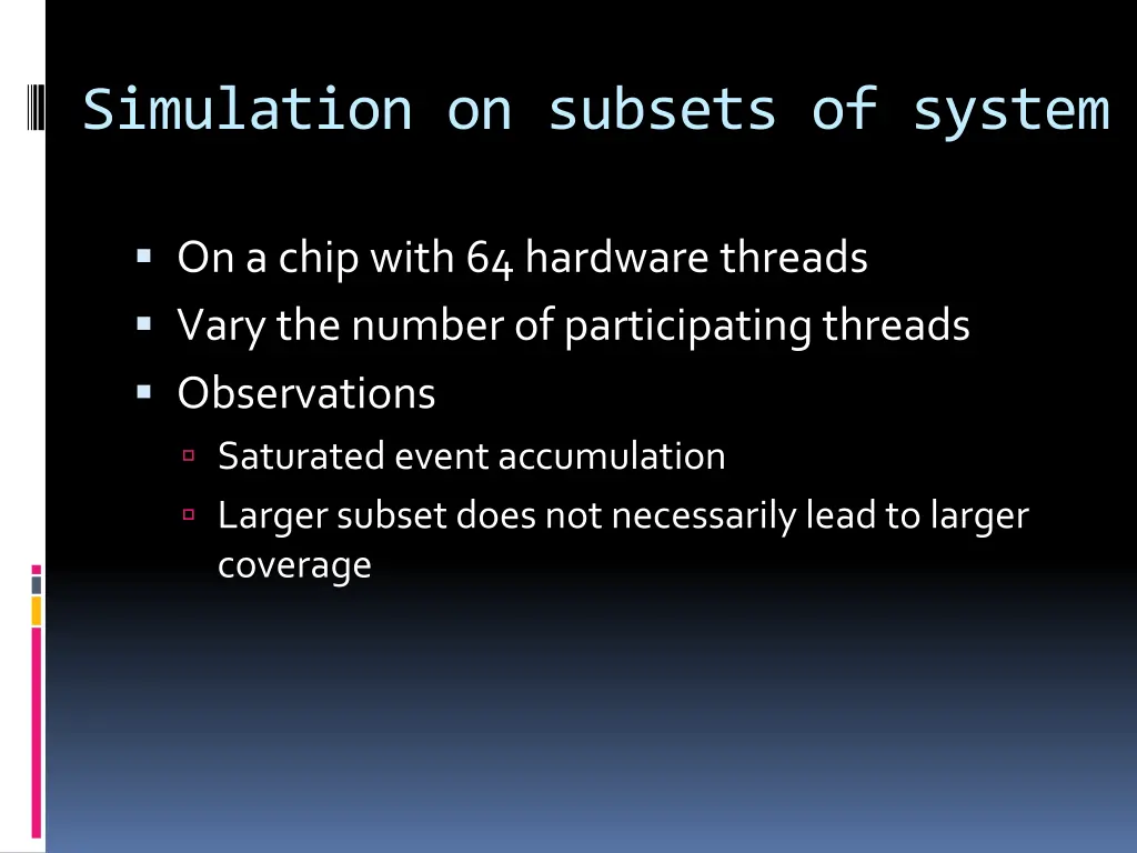 simulation on subsets of system