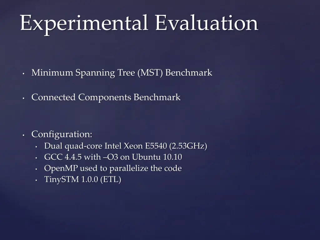 experimental evaluation