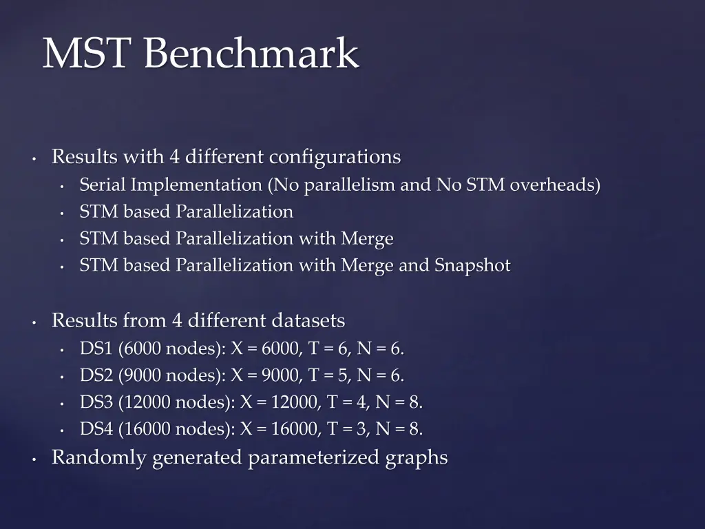 mst benchmark