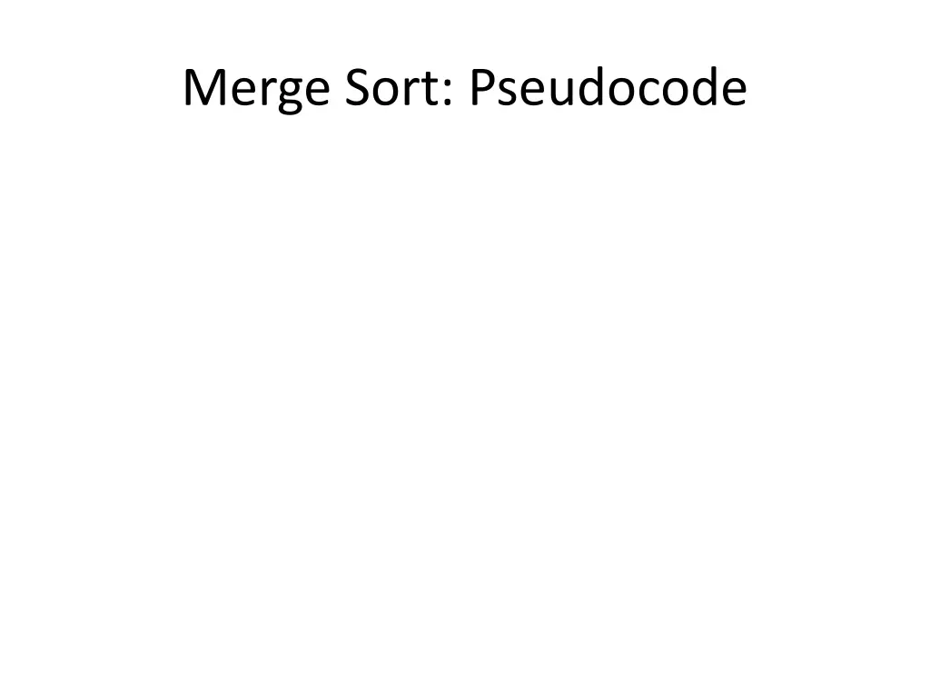 merge sort pseudocode 1