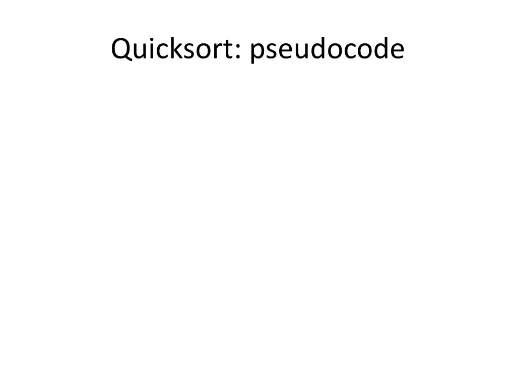 quicksort pseudocode 1