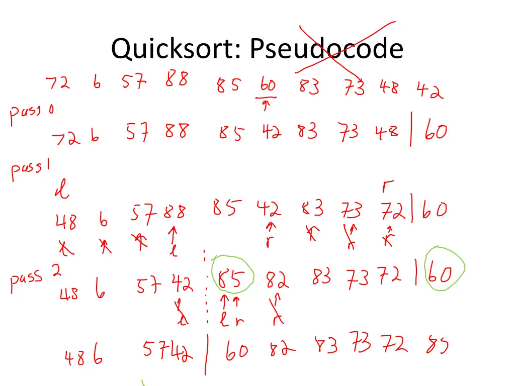 quicksort pseudocode