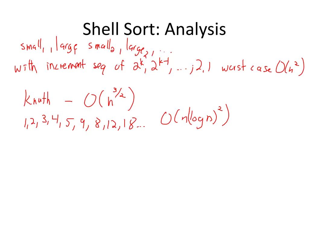 shell sort analysis