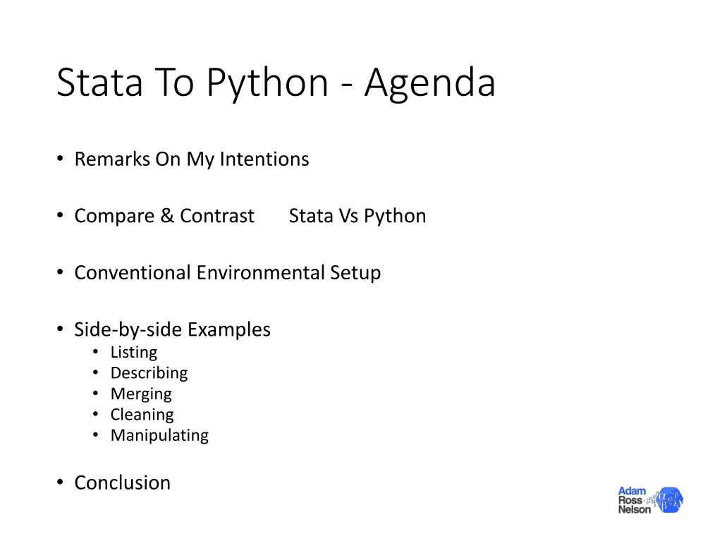 stata to python agenda